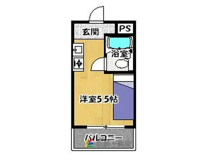 柿園ハイツ(ワンルーム/5階)の間取り写真