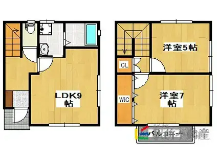 九州新幹線 新大牟田駅 徒歩5分 2階建 築23年(2LDK/1階)の間取り写真