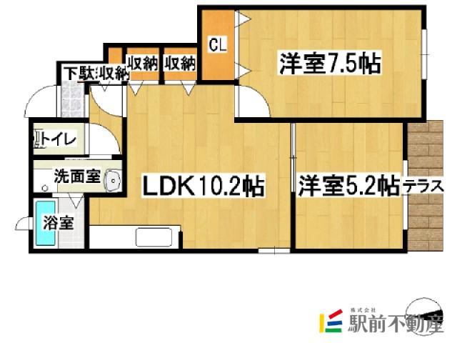 プリムローズ(2LDK/1階)の間取り写真