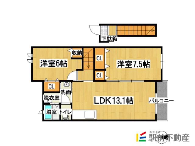 プリムローズ(2LDK/2階)の間取り写真