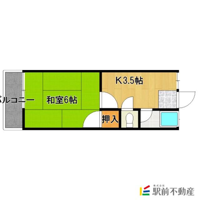 ピュアセントT2(1K/2階)の間取り写真
