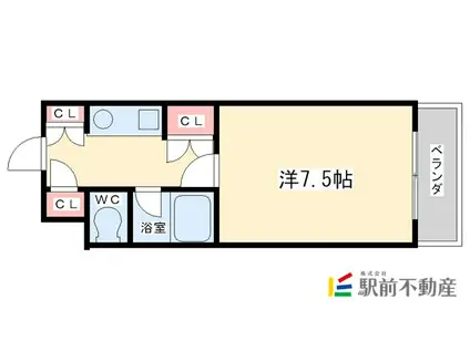 ヤナガワアイビースクエア(1K/3階)の間取り写真