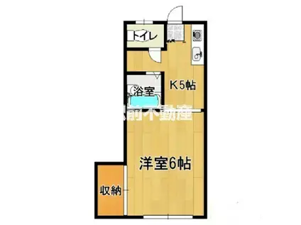 Mコーポ(1DK/2階)の間取り写真