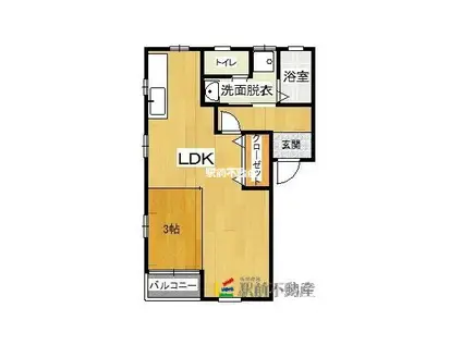 B-BLUE(1LDK/1階)の間取り写真