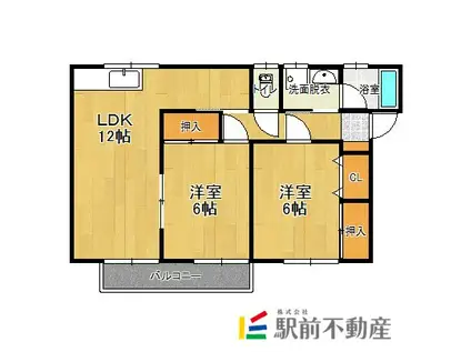 サンシャイン三池(2LDK/2階)の間取り写真