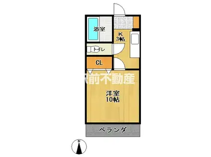 FT1038 B棟(1K/2階)の間取り写真