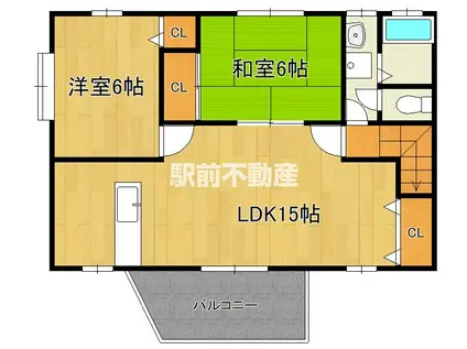 ミ・カーサ吉野(2LDK/2階)の間取り写真