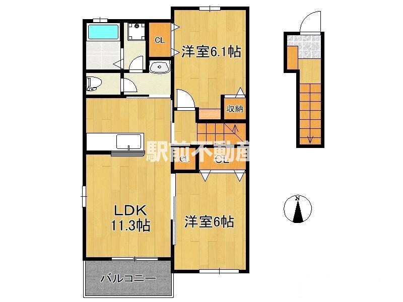 ANDORREA(2LDK/2階)の間取り写真