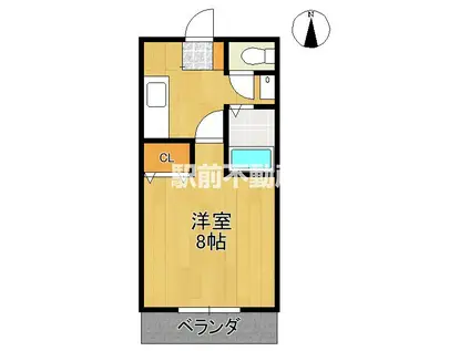 クワコーポ大正(1K/2階)の間取り写真