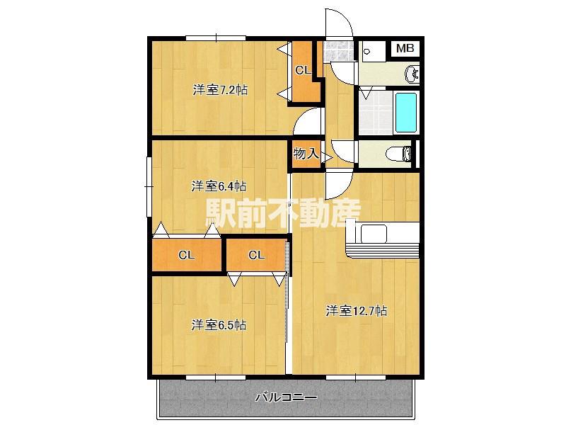 ピュアサファイアⅡ(3LDK/2階)の間取り写真