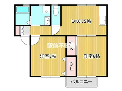 パークハイツミズマ(2DK/2階)の間取り写真