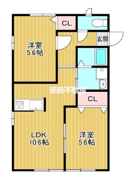 YMT白鳥(2LDK/2階)の間取り写真
