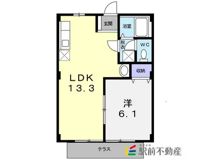 六田アパートHAMADA(1LDK/1階)の間取り写真