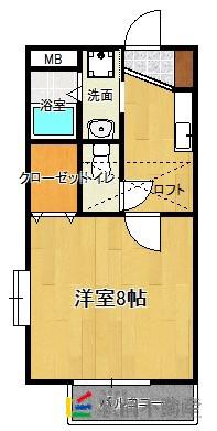 グランデファジョリーノ(1K/1階)の間取り写真