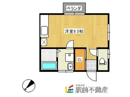 ピュアハウスⅠ(ワンルーム/2階)の間取り写真