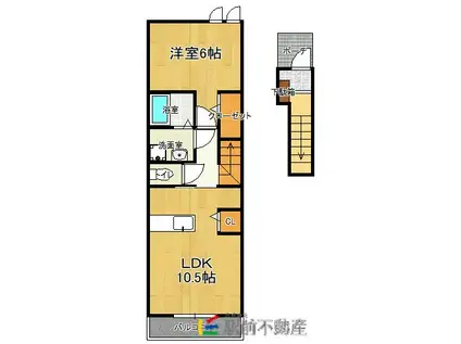 アプリコットⅡ(1LDK/2階)の間取り写真