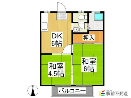 E-STYLE吉田(2DK/2階)の間取り写真