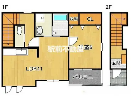 マイクレインⅢ(1LDK/2階)の間取り写真