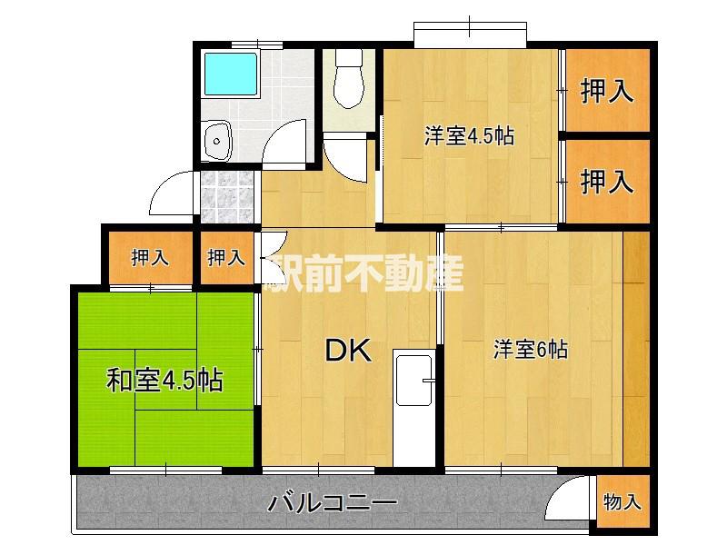 グリーンハイツ吉野(3K/1階)の間取り写真