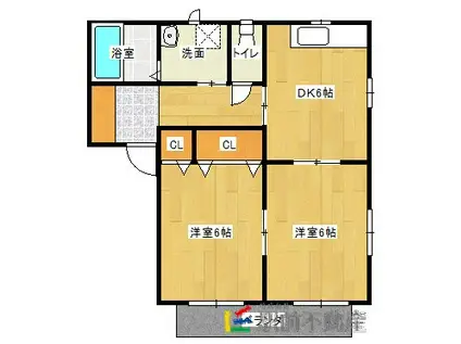 シャーメゾン八丁牟田駅前 B棟(2K/1階)の間取り写真