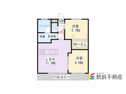 コーポF・P(2LDK/1階)の間取り写真