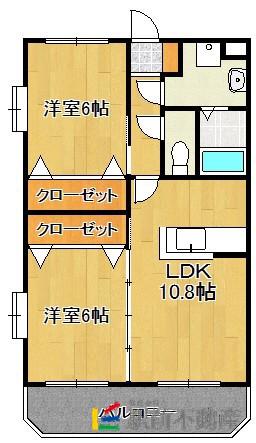 ユーミースマイルⅠ(2LDK/3階)の間取り写真