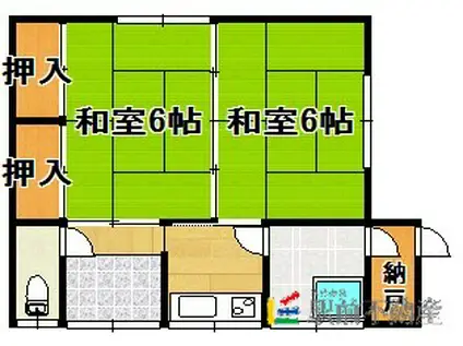 西鉄天神大牟田線 西鉄銀水駅 徒歩19分 1階建 築55年(2SK)の間取り写真