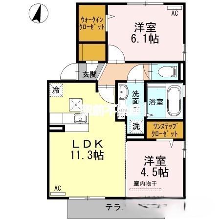 鹿児島本線 瀬高駅 徒歩20分 2階建 築11年(2LDK/2階)の間取り写真