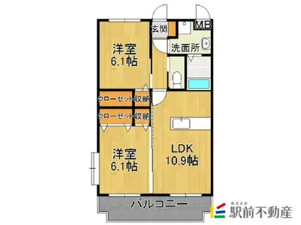 COCOSTA(2LDK/3階)の間取り写真