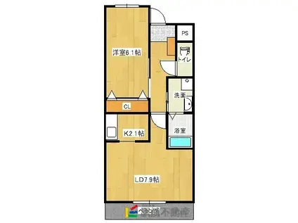 MS GARDEN(1LDK/1階)の間取り写真