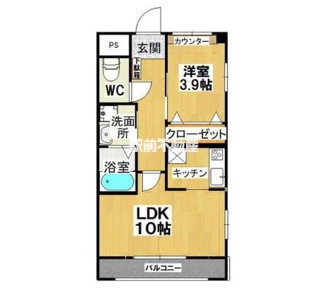 MS GARDEN(1LDK/2階)の間取り写真