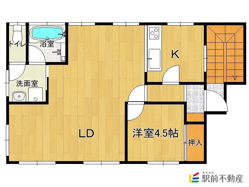 鹿児島本線 羽犬塚駅 徒歩10分 2階建 築23年(1LDK/2階)の間取り写真