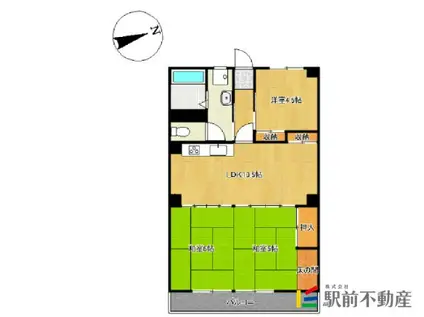 パールマンション本町(3LDK/4階)の間取り写真