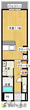 プリマヴェーラ NOZOMI(1K/7階)の間取り写真