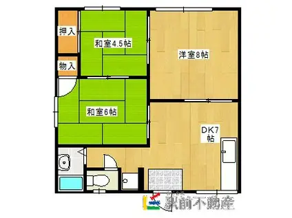 ひまわり弐番館(3DK/1階)の間取り写真