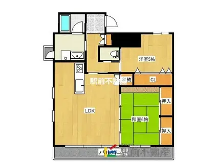 タワーマンション・シーザリオン(2LDK/12階)の間取り写真