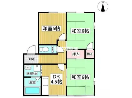 コーポ中村(3DK/1階)の間取り写真