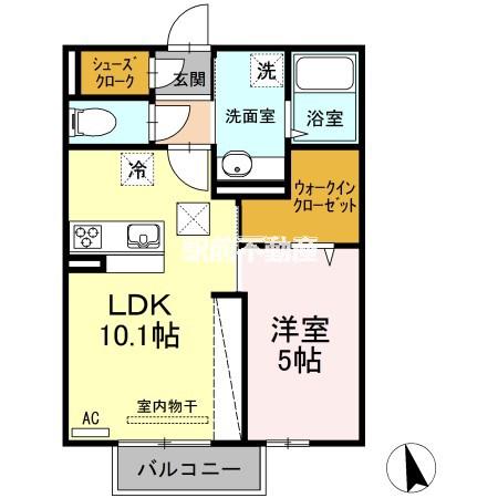 カンパーナ(1LDK/1階)の間取り写真