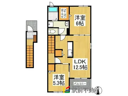 エルヴィータ八女A.B(2LDK/2階)の間取り写真