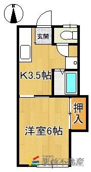 セゾンド松永(1K/2階)の間取り写真