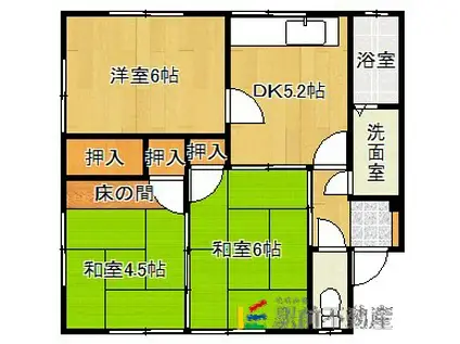 グリーンコーポ萩尾(3DK/1階)の間取り写真