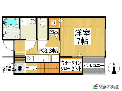 ベスパコート(1K/1階)の間取り写真