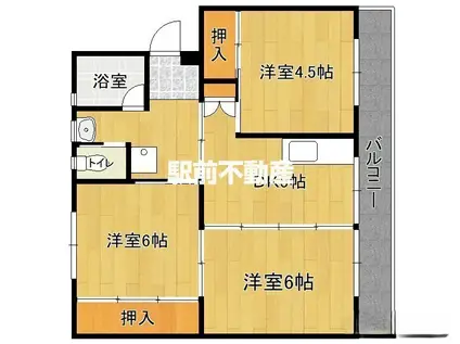 鹿児島本線 瀬高駅 徒歩12分 5階建 築46年(3DK/5階)の間取り写真