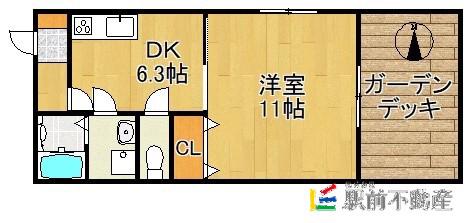 MYUNA01(1DK/1階)の間取り写真