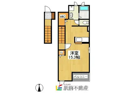 フィオーレツカサⅢ A棟(1K/2階)の間取り写真