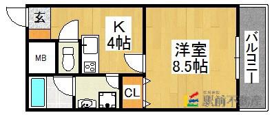 ロイヤルマンションイズミ(1K/2階)の間取り写真