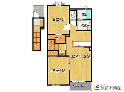 PIAGET城島II(2LDK/2階)の間取り写真
