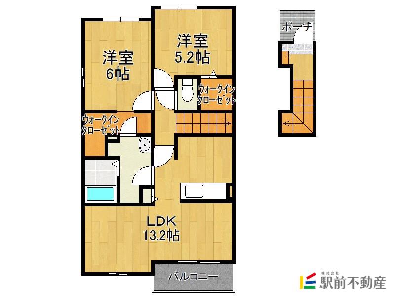 フローリッシュ B(2LDK/2階)の間取り写真