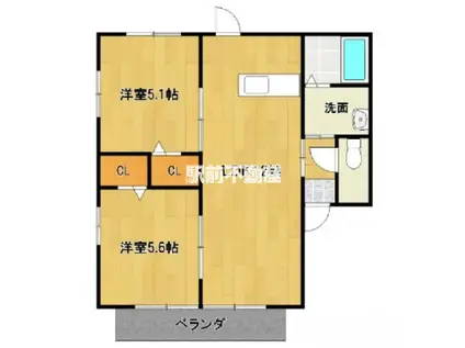パストラルハイムみやまC(2LDK/1階)の間取り写真