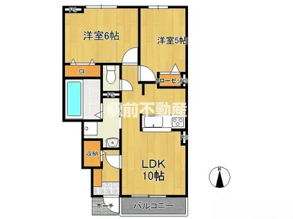 フォルツァ弐番館(2LDK/1階)の間取り写真